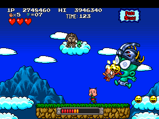 Bonk's Adventure: Arcade Version (Arcade) screenshot: Boss level F