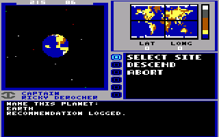 Starflight (DOS) screenshot: Planet Earth! (EGA/Tandy)