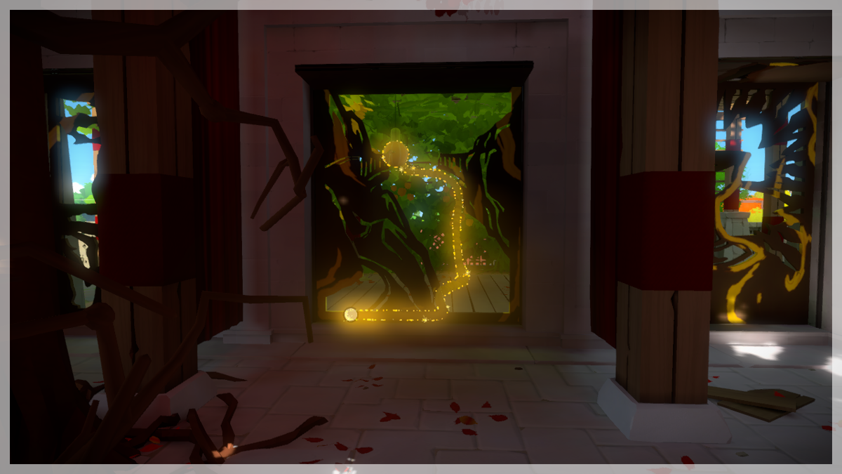 The Witness (Windows) screenshot: Environmental puzzle in progress