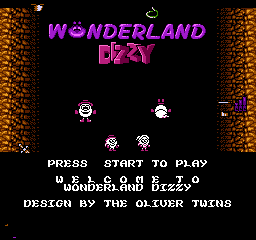 Wonderland Dizzy (NES) screenshot: Title screen