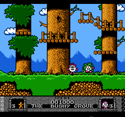 Wonderland Dizzy (NES) screenshot: That bush over there looks strange!