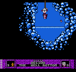 Wonderland Dizzy (NES) screenshot: The very bottom of the well.