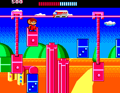 Alex Kidd: The Lost Stars (SEGA Master System) screenshot: A monorail