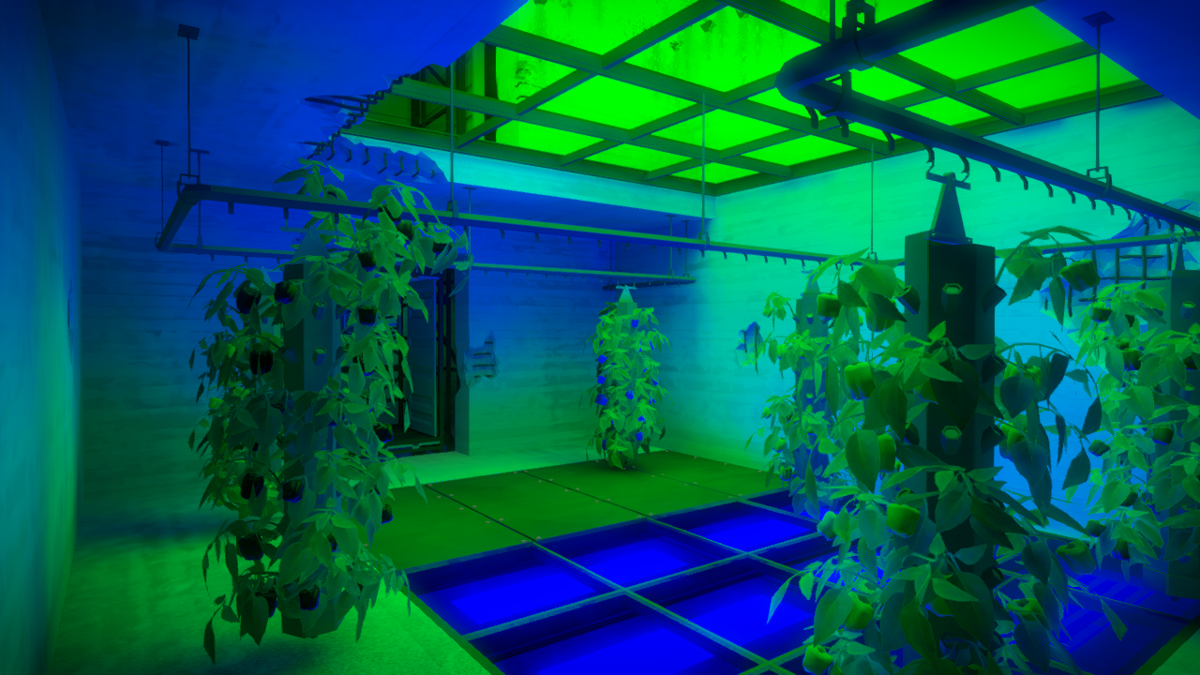 The Witness (Windows) screenshot: The greenhouse blue-green floor