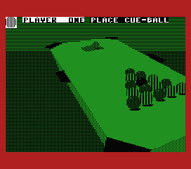 Sharkey's 3D Pool (MSX) screenshot: Looking at the table from a different angle.