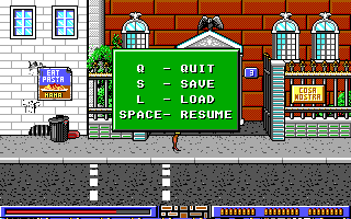 Crime Does Not Pay (DOS) screenshot: Menu - Team 1
