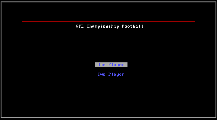 GFL Championship Football (DOS) screenshot: Select Player