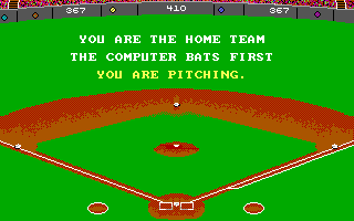 Strike Zone Baseball (DOS) screenshot: Before starting of Strike Zone (EGA/Tandy/MCGA)