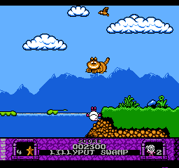 Wonderland Dizzy (NES) screenshot: I fell into the water!