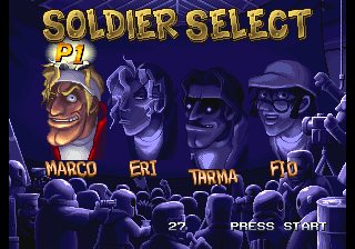 Metal Slug 5 (Arcade) screenshot: Soldier select.