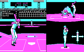Strike Zone Baseball (DOS) screenshot: Start Strize Zone Game (CGA)