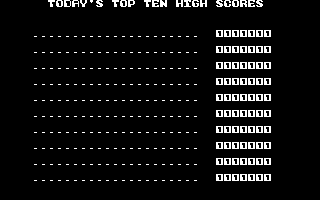 Turn n' Burn (DOS) screenshot: Today's High Score - Default (CGA)