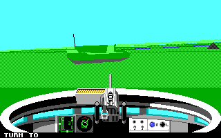 M1 Tank Platoon (DOS) screenshot: View from Gunner (EGA)