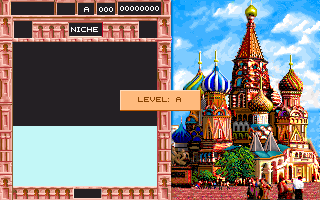 Wordtris (DOS) screenshot: Start Level A - Demo version