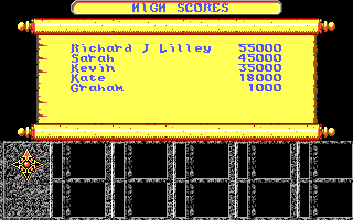 Dragons of Flame (DOS) screenshot: High Scores (EGA/Tandy)
