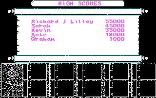 Dragons of Flame (DOS) screenshot: High Scores (CGA)