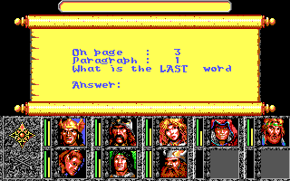 Dragons of Flame (DOS) screenshot: Manual protection (EGA/Tandy)