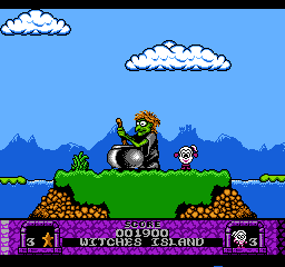 Wonderland Dizzy (NES) screenshot: A witch