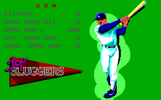 Strike Zone Baseball (DOS) screenshot: Top Sluggers (EGA/Tandy/MCGA)