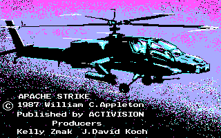 Apache Strike (DOS) screenshot: Title 2 (CGA)