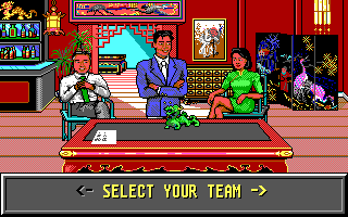 Crime Does Not Pay (DOS) screenshot: Select Team 2