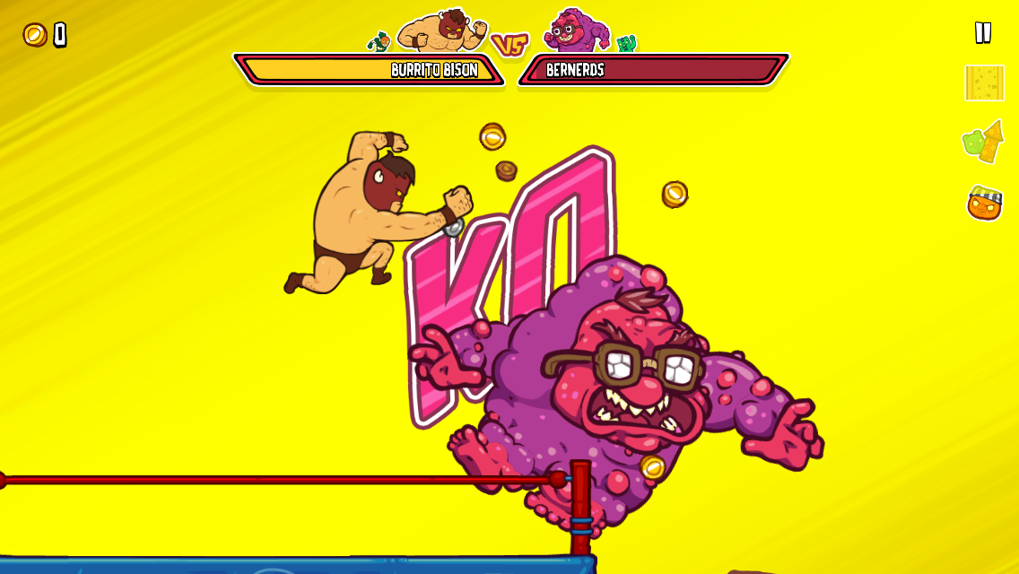 Burrito Bison: Launcha Libre (iPhone) screenshot: Knockout!