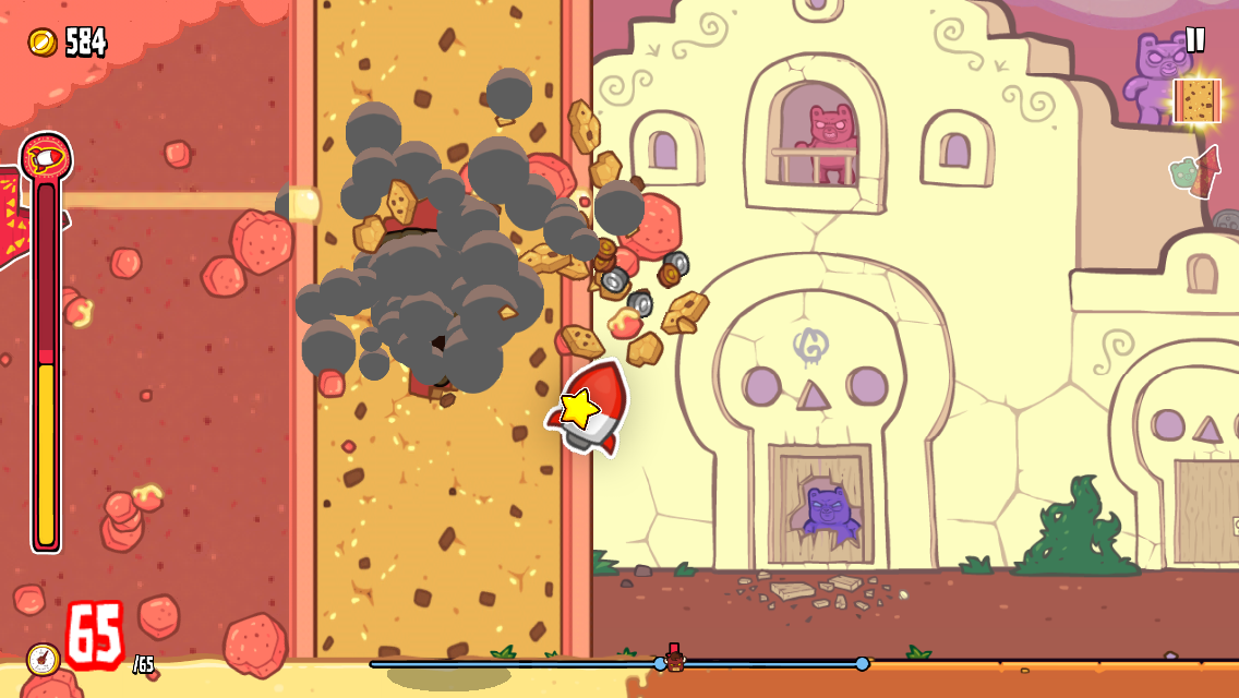 Burrito Bison: Launcha Libre (iPhone) screenshot: Breaking through a solid door like this one gets you into a new area
