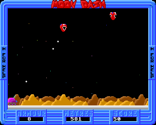 Bug Hunter / Moon Dash (Acorn 32-bit) screenshot: Shooting at them (Moon Dash)