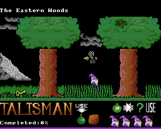 Talisman (Acorn 32-bit) screenshot: A bee in the woods