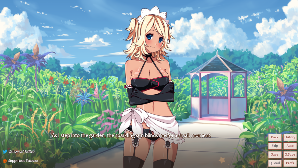Sakura Maid (Windows) screenshot: Going to the garden