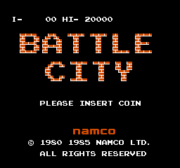 Battle City (Arcade) screenshot: Title screen (Vs. Battle City)