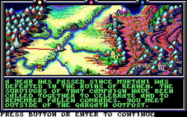 Death Knights of Krynn (DOS) screenshot: Main Map - The Story Begins...