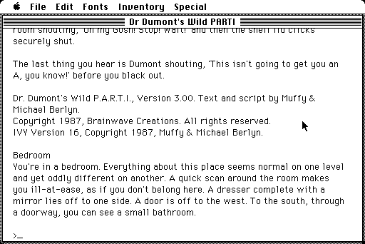 Dr. Dumont's Wild P.A.R.T.I. (Macintosh) screenshot: Game start