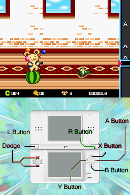 12 (Nintendo DS) screenshot: Dodge obstacles and push buttons in time