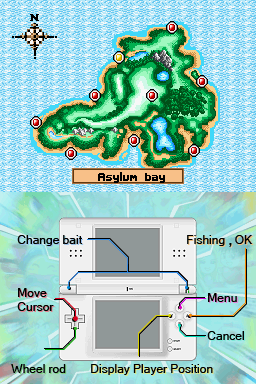 12 (Nintendo DS) screenshot: Fishing Area Select
