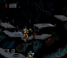 Doom Troopers: Mutant Chronicles (SNES) screenshot: World 4 - Nero, as the second hero