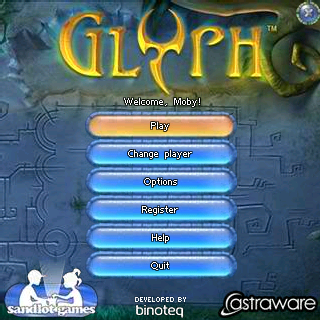 Glyph (Palm OS) screenshot: Main menu