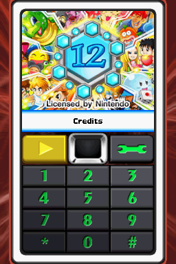 12 (Nintendo DS) screenshot: Main Title & Game Menu