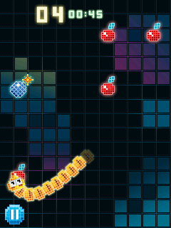 Snake (J2ME) screenshot: Avoid the bomb!