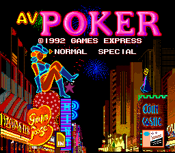 AV Poker: World Gambler (TurboGrafx-16) screenshot: Title screen