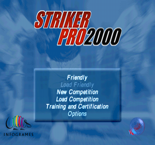 Striker Pro 2000 (PlayStation) screenshot: Main menu