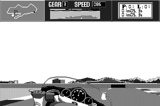 The Cycles: International Grand Prix Racing (Macintosh) screenshot: Driving