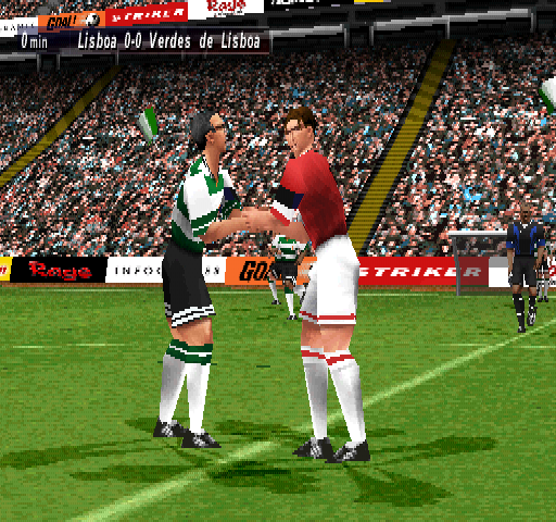 Striker Pro 2000 (PlayStation) screenshot: Shaking hands