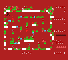 BMX Rekencross (MSX) screenshot: 8+8=?