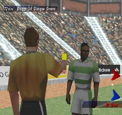 Striker Pro 2000 (PlayStation) screenshot: Yellow card