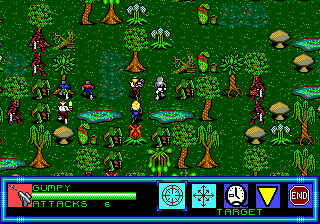 Buck Rogers: Countdown to Doomsday (Genesis) screenshot: Battling RAM forces in the jungles of Venus.