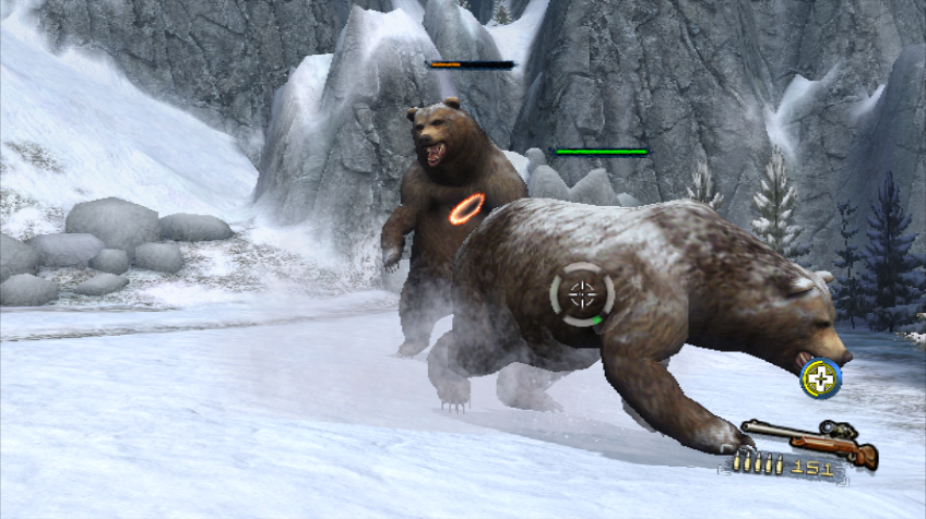 Cabela's Survival: Shadows of Katmai (Wii) screenshot: A fight with 2 bears