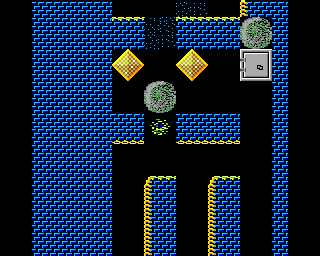 Repton 3 (Acorn 32-bit) screenshot: Being crushed beneath a boulder