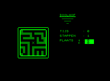 Doolhof (Commodore PET/CBM) screenshot: Start of the maze