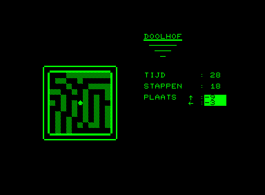 Doolhof (Commodore PET/CBM) screenshot: Getting lost...